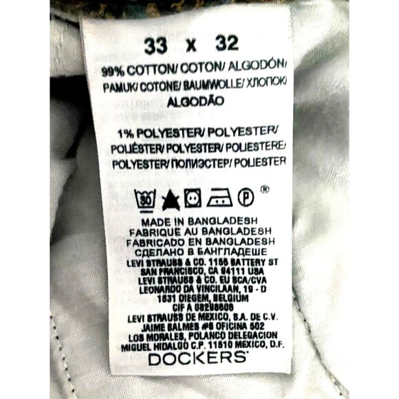 Dockers Men’s Signature Charcoal Pattern Flat Front Pants 33x32 - Picture 9 of 10